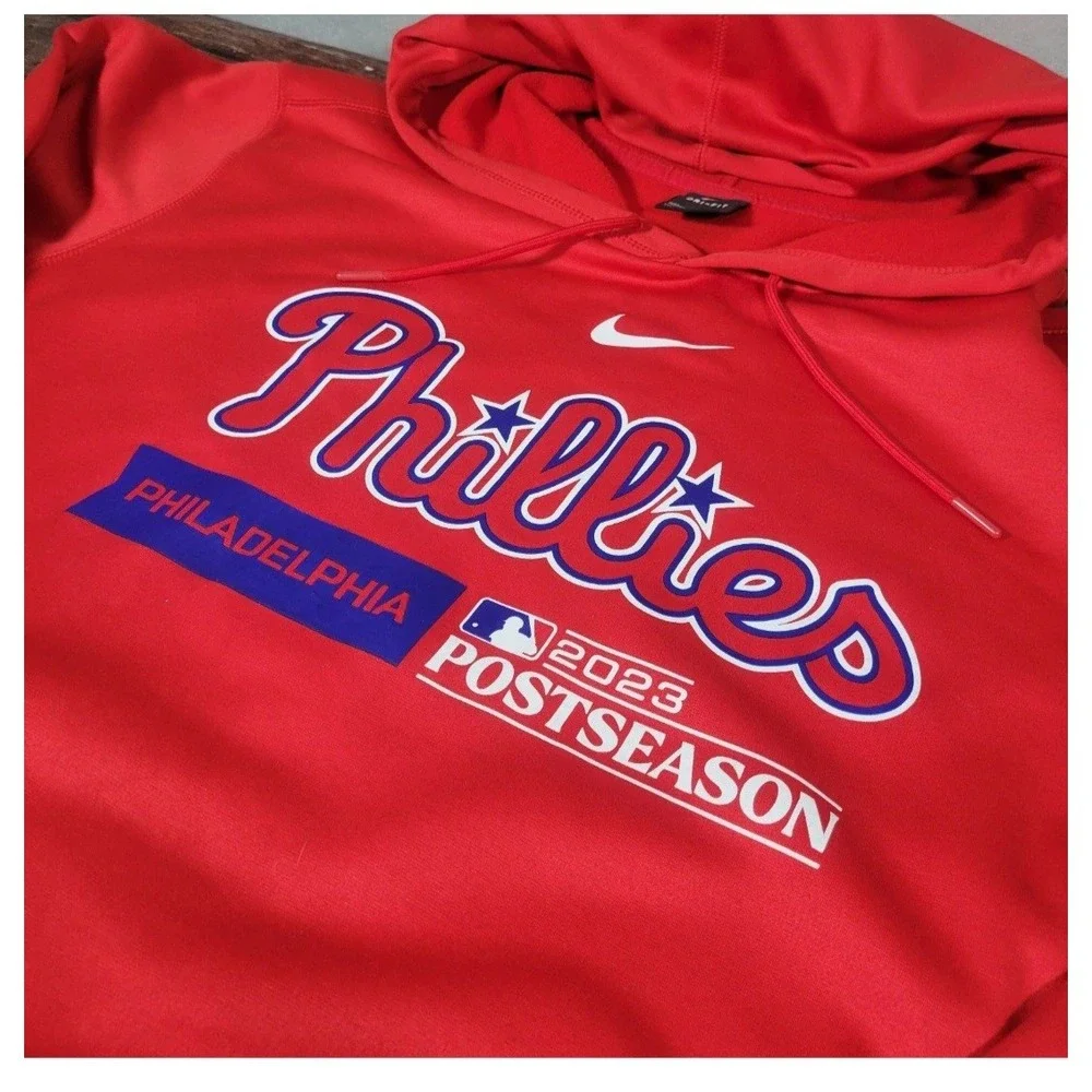 Nike Phillies 2023 Postseason Hoodie Mens XXL Red Dri-FIT MLB Baseball Pullover